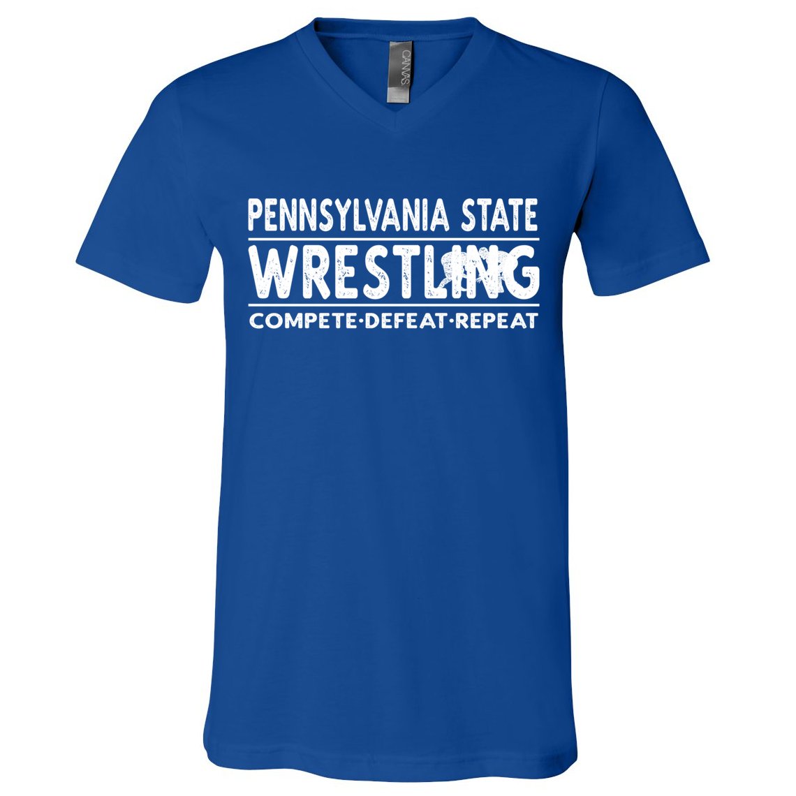Pennsylvania State Wrestling Compete Defeat Repeat Gift V-Neck T-Shirt