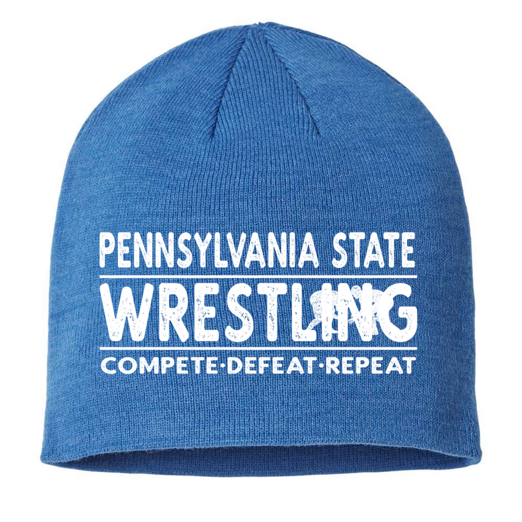 Pennsylvania State Wrestling Compete Defeat Repeat Gift Sustainable Beanie