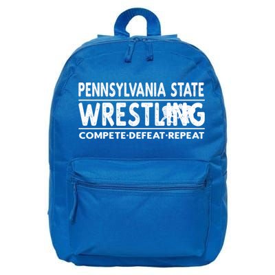 Pennsylvania State Wrestling Compete Defeat Repeat Gift 16 in Basic Backpack