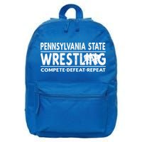 Pennsylvania State Wrestling Compete Defeat Repeat Gift 16 in Basic Backpack