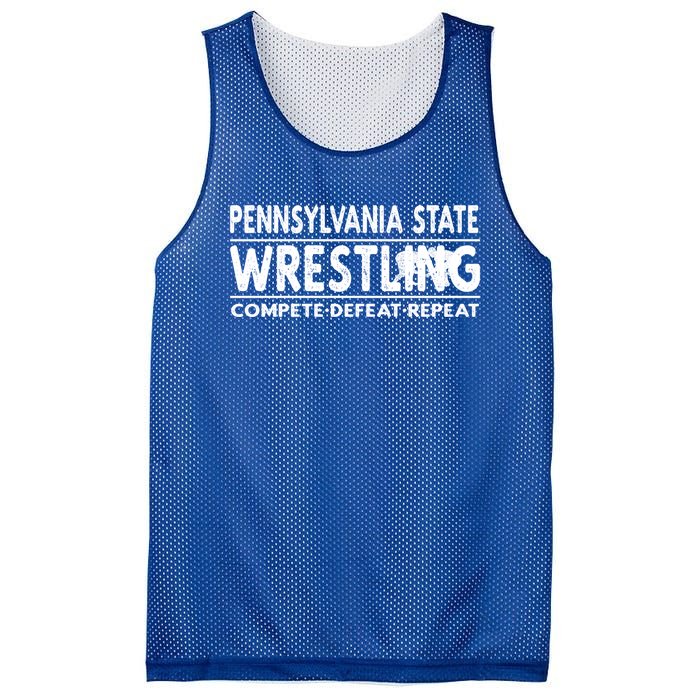 Pennsylvania State Wrestling Compete Defeat Repeat Gift Mesh Reversible Basketball Jersey Tank