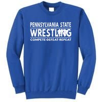 Pennsylvania State Wrestling Compete Defeat Repeat Gift Tall Sweatshirt