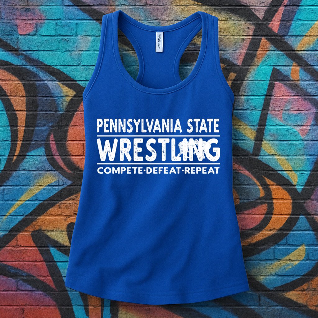 Pennsylvania State Wrestling Compete Defeat Repeat Gift Womens Tank Top