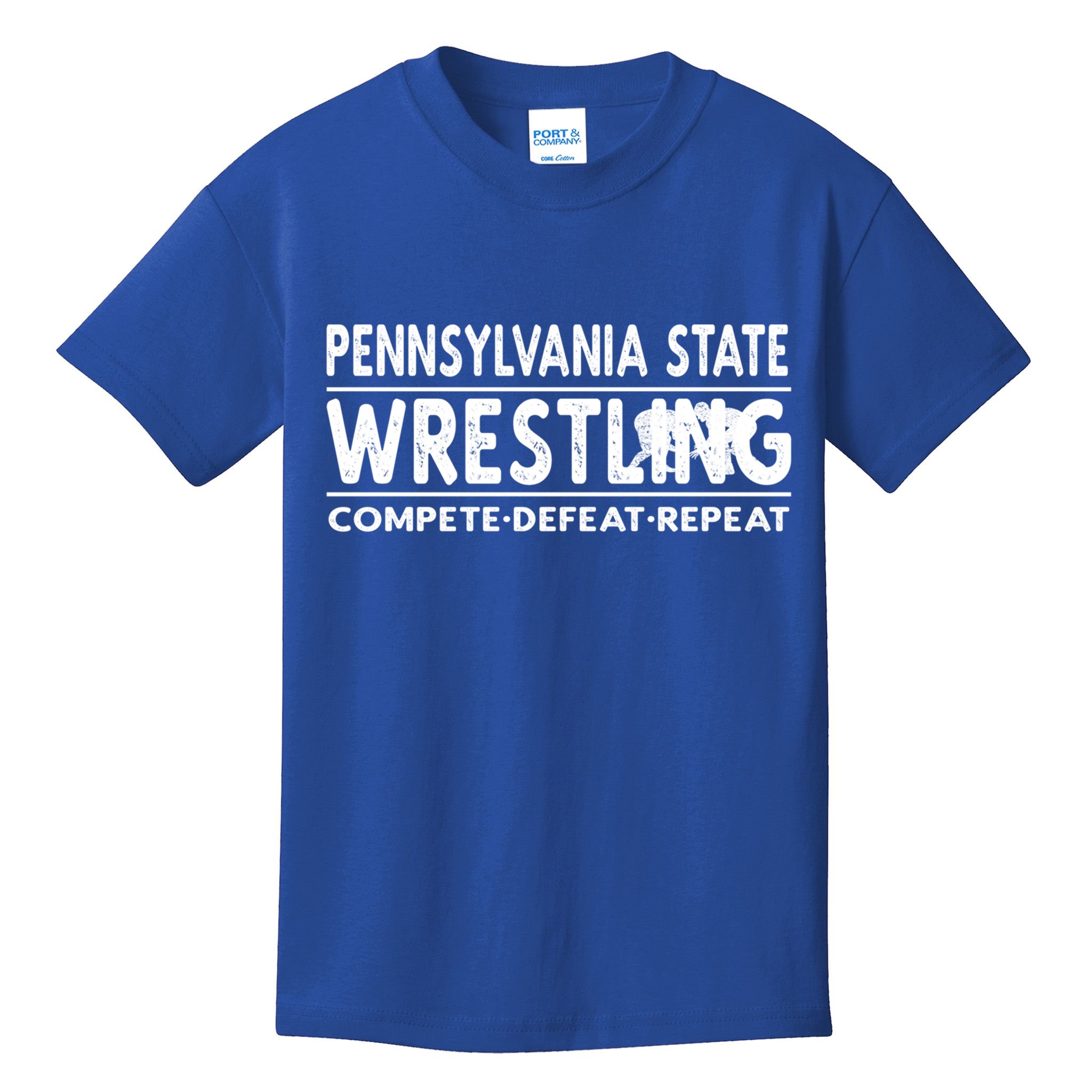 Pennsylvania State Wrestling Compete Defeat Repeat Gift Kids T-Shirt