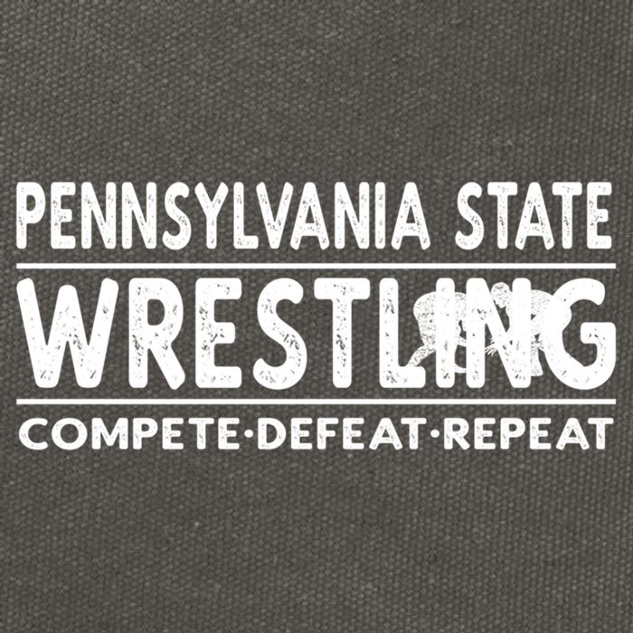 Pennsylvania State Wrestling Compete Defeat Repeat Gift Cotton Canvas Backpack