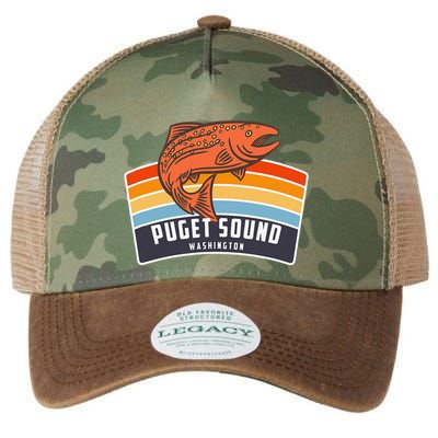 Puget Sound Washington Salmon Fishing Legacy Tie Dye Trucker Hat