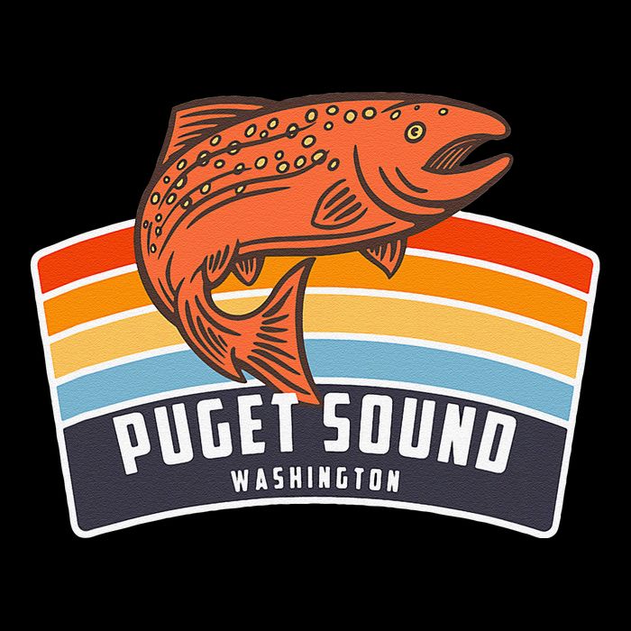 Puget Sound Washington Salmon Fishing Backpack