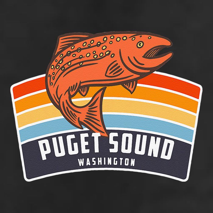Puget Sound Washington Salmon Fishing Adult Drive Performance Visor