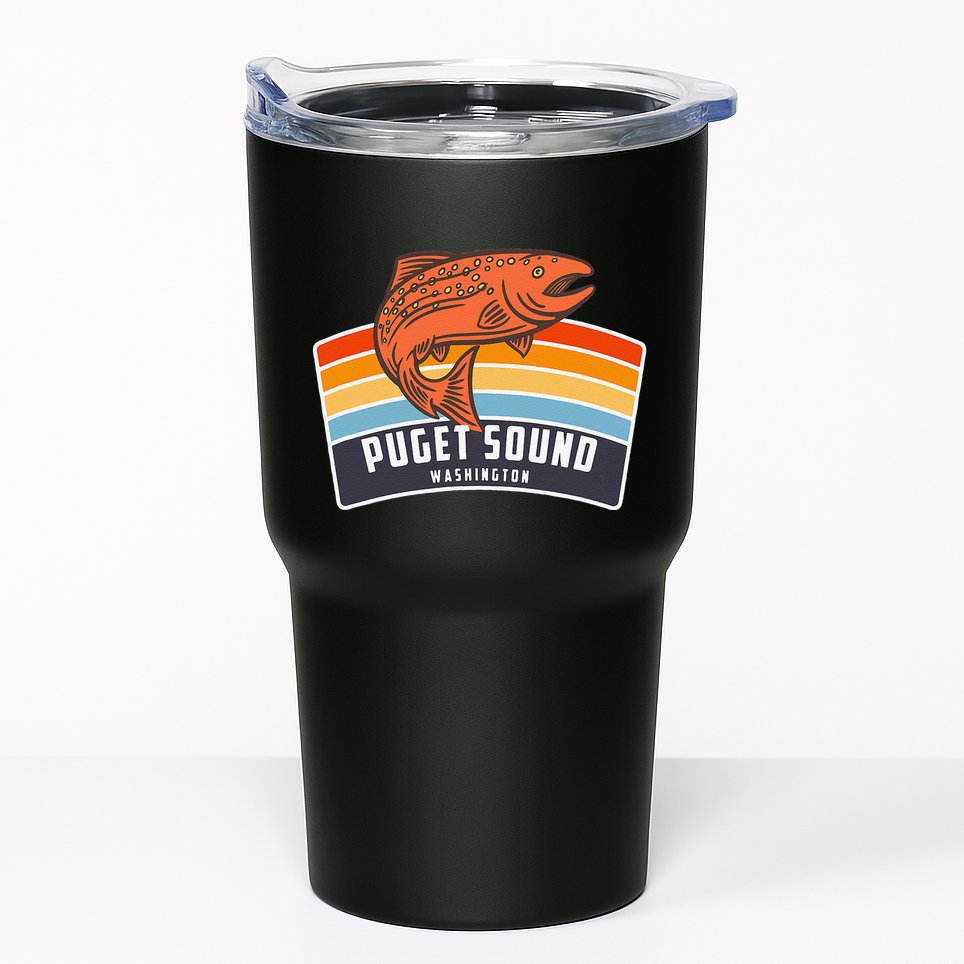 Puget Sound Washington Salmon Fishing Tumbler