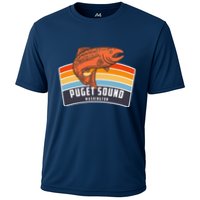 Puget Sound Washington Salmon Fishing Cooling Performance Crew T-Shirt