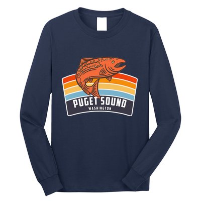 Puget Sound Washington Salmon Fishing Long Sleeve Shirt