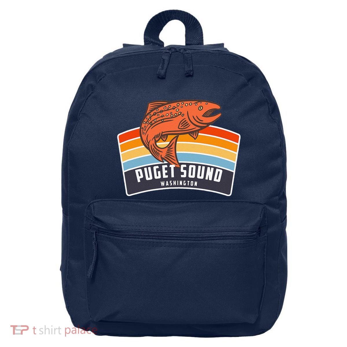 Puget Sound Washington Salmon Fishing 16 in Basic Backpack
