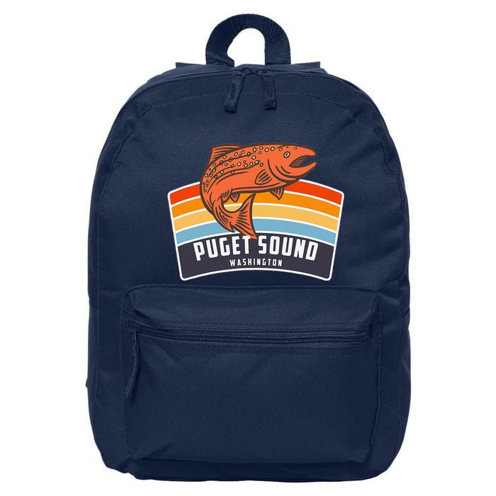 Puget Sound Washington Salmon Fishing 16 in Basic Backpack