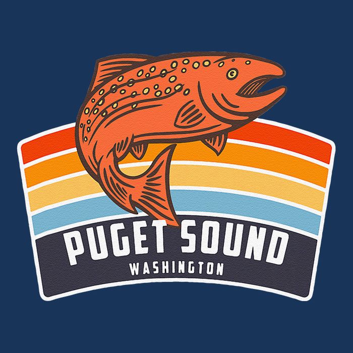 Puget Sound Washington Salmon Fishing 16 in Basic Backpack