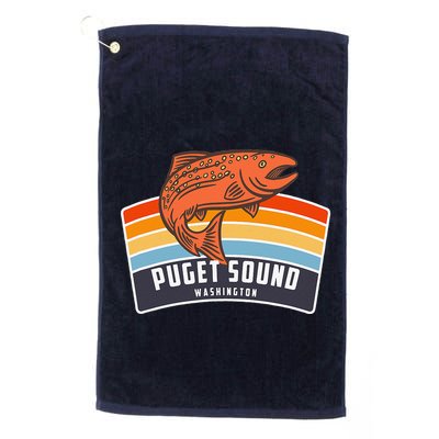 Puget Sound Washington Salmon Fishing Golf Towel
