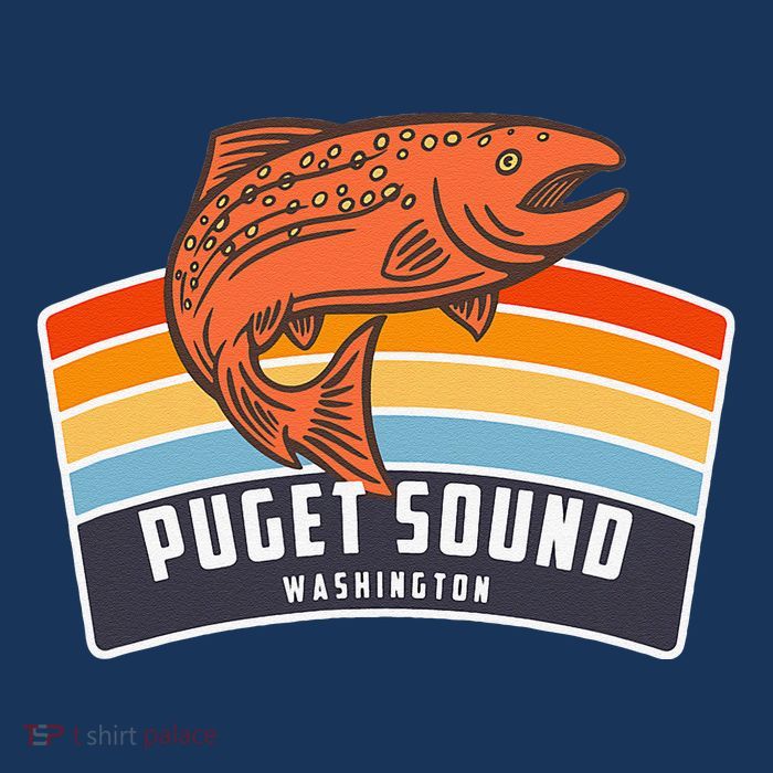 Puget Sound Washington Salmon Fishing Women's V-Neck T-Shirt