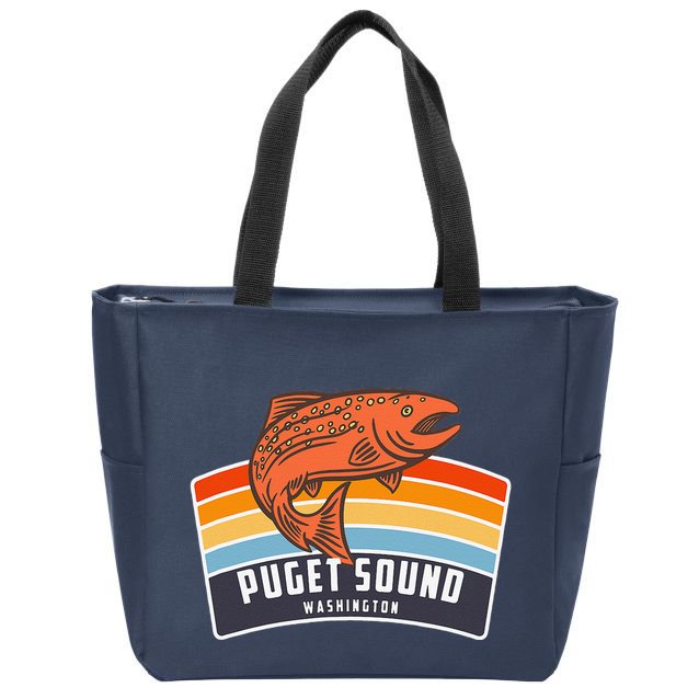Puget Sound Washington Salmon Fishing Zip Tote Bag
