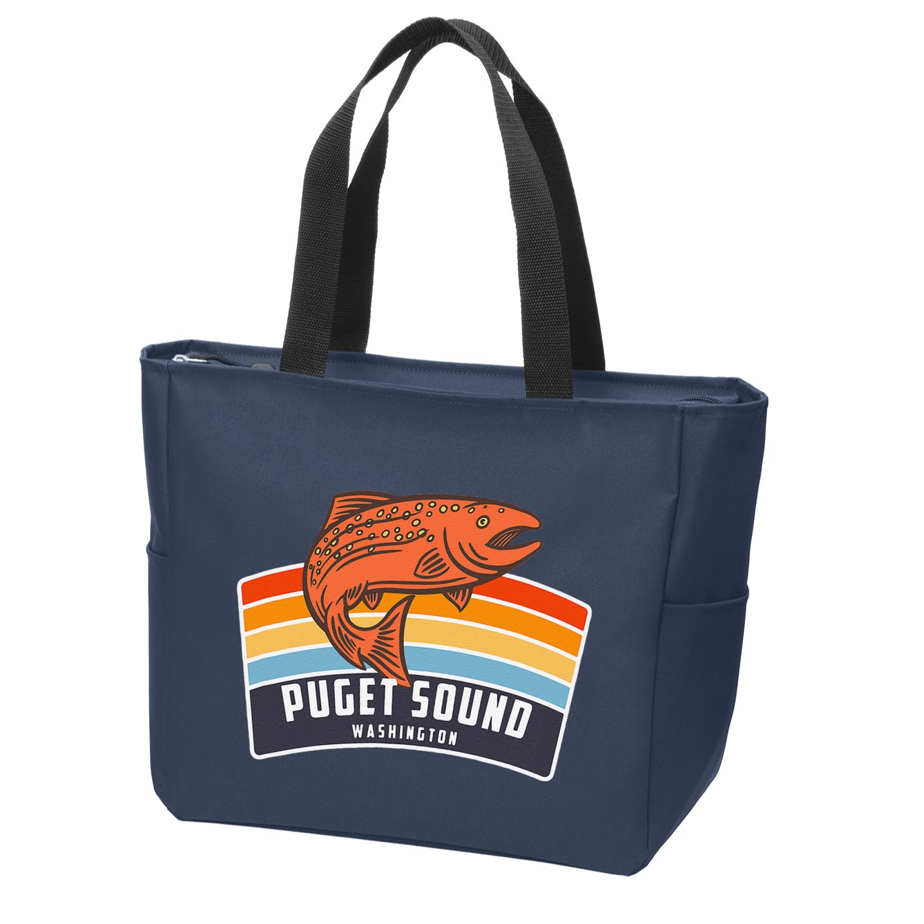 Puget Sound Washington Salmon Fishing Zip Tote Bag