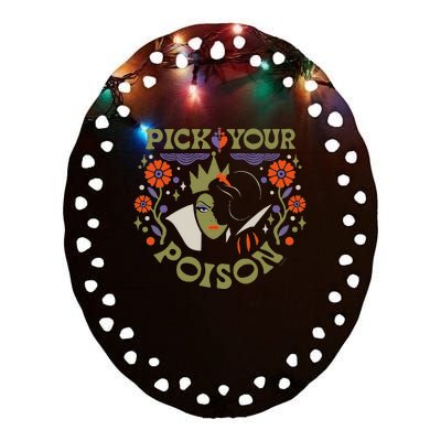 Princess Snow White And Evil Queen Pick Your P.Oison Ceramic Oval Ornament