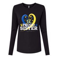 Proud Sister World Down Syndrome Awareness Day Sister 2024 Womens Cotton Relaxed Long Sleeve T-Shirt