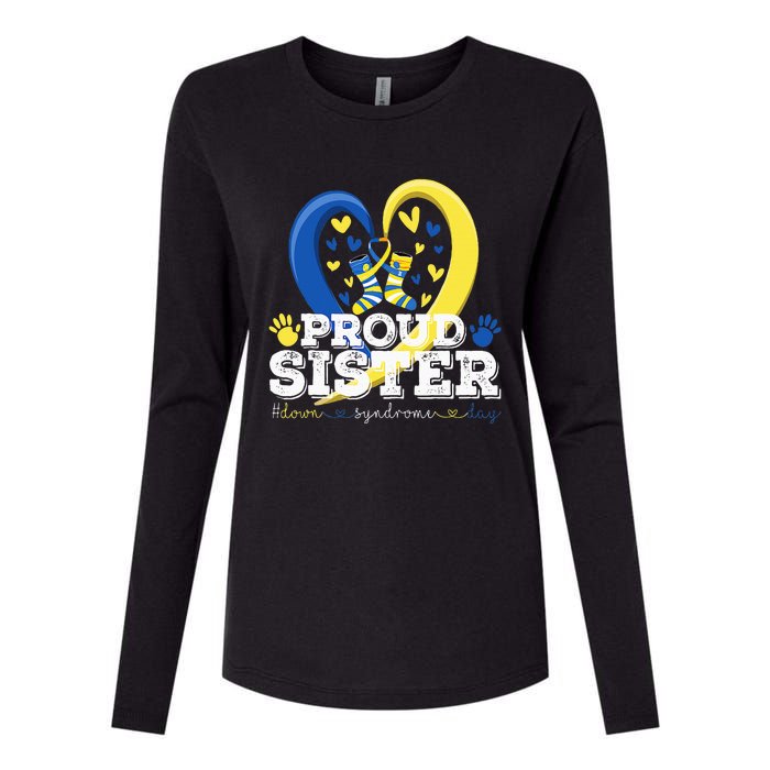 Proud Sister World Down Syndrome Awareness Day Sister 2024 Womens Cotton Relaxed Long Sleeve T-Shirt