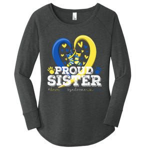 Proud Sister World Down Syndrome Awareness Day Sister 2024 Women's Perfect Tri Tunic Long Sleeve Shirt