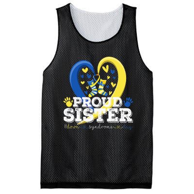 Proud Sister World Down Syndrome Awareness Day Sister 2024 Mesh Reversible Basketball Jersey Tank