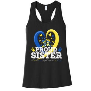 Proud Sister World Down Syndrome Awareness Day Sister 2024 Women's Racerback Tank