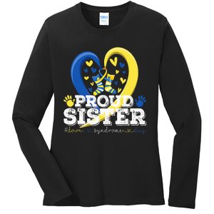 Proud Sister World Down Syndrome Awareness Day Sister 2024 Ladies Long Sleeve Shirt