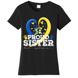 Proud Sister World Down Syndrome Awareness Day Sister 2024 Women's T-Shirt