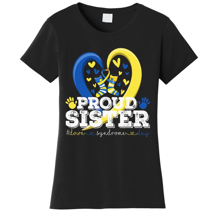 Proud Sister World Down Syndrome Awareness Day Sister 2024 Women's T-Shirt