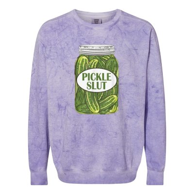 Pickle Slut Who Loves Pickles Colorblast Crewneck Sweatshirt