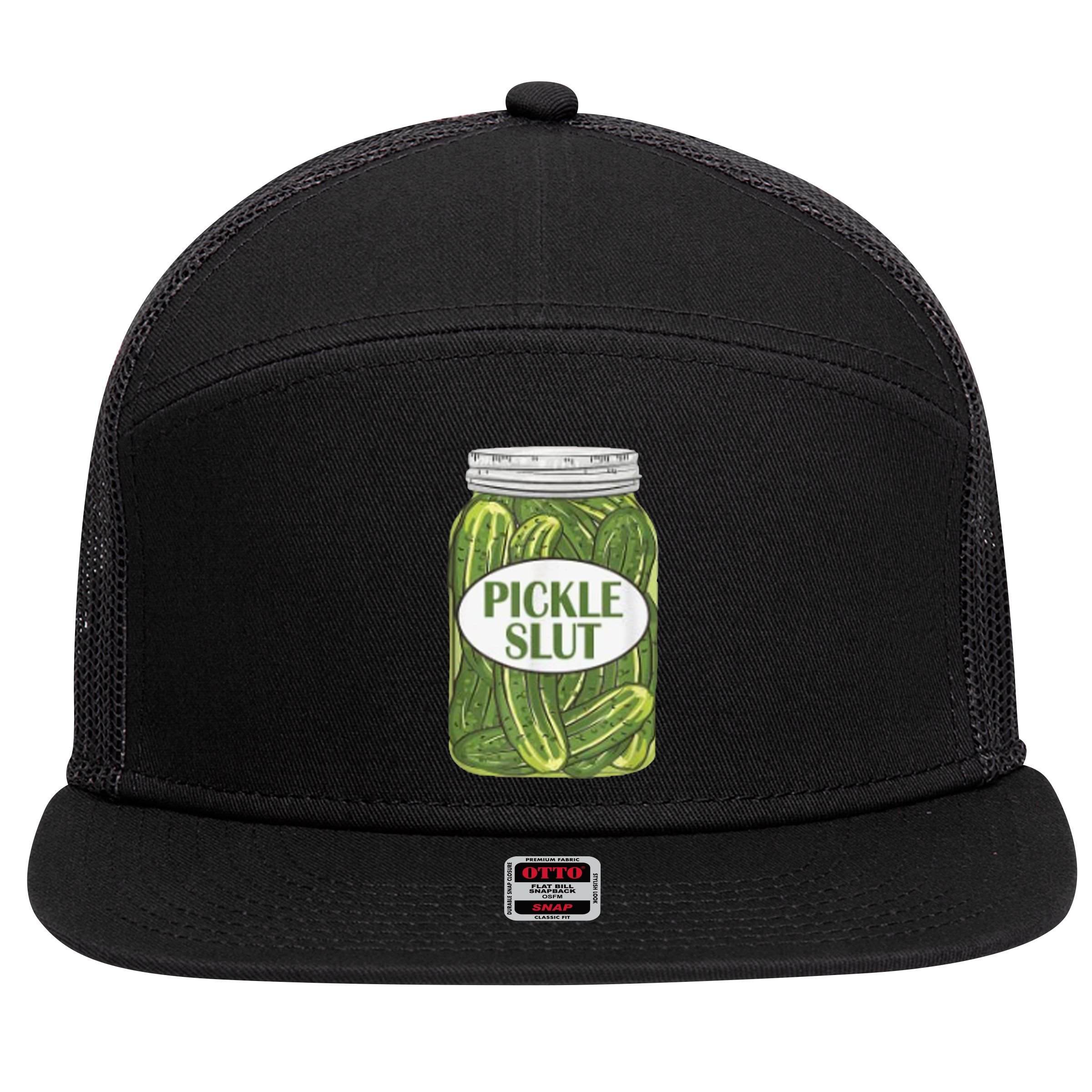 Pickle Slut Who Loves Pickles 7 Panel Mesh Trucker Snapback Hat