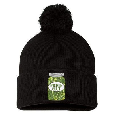 Pickle Slut Who Loves Pickles Pom Pom 12in Knit Beanie