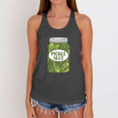 Pickle Slut Who Loves Pickles Women's Knotted Racerback Tank