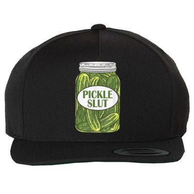 Pickle Slut Who Loves Pickles Wool Snapback Cap