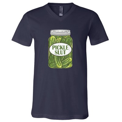 Pickle Slut Who Loves Pickles V-Neck T-Shirt