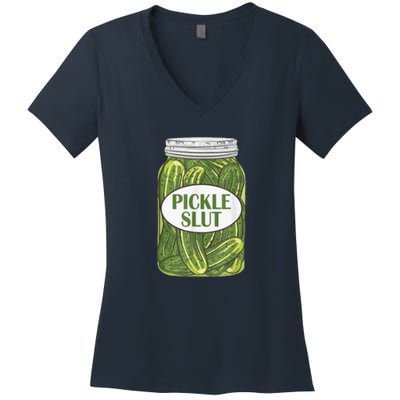 Pickle Slut Who Loves Pickles Women's V-Neck T-Shirt