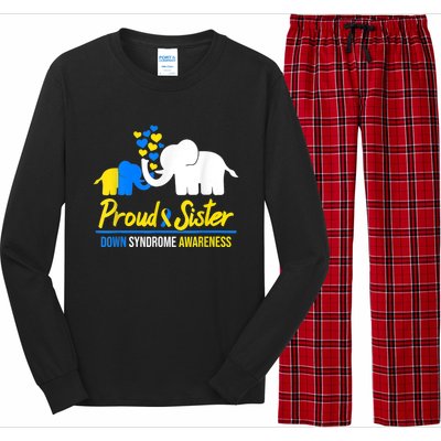 Proud Sister World Down Syndrome Awareness  Day Elephant T21 Long Sleeve Pajama Set