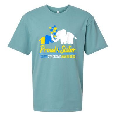 Proud Sister World Down Syndrome Awareness  Day Elephant T21 Sueded Cloud Jersey T-Shirt