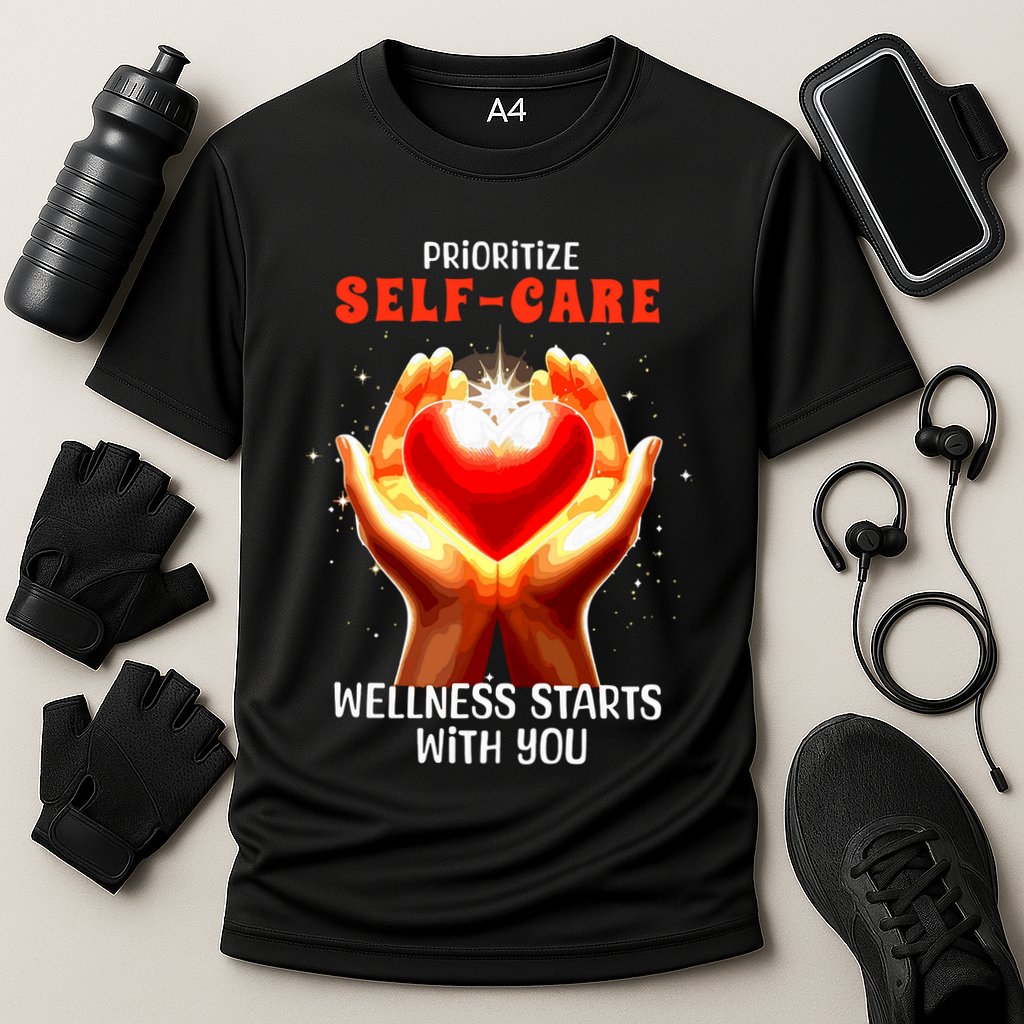 Prioritize Selfcare Wellness Starts With You Zip Hoodie Cooling Performance Crew T-Shirt