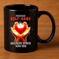 Prioritize Selfcare Wellness Starts With You Zip Hoodie 11oz C Handle Ceramic Mug