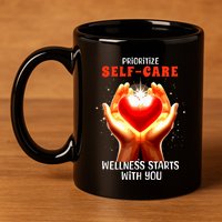 Prioritize Selfcare Wellness Starts With You Zip Hoodie 11oz C Handle Ceramic Mug