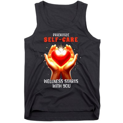 Prioritize Selfcare Wellness Starts With You Zip Hoodie Tank Top