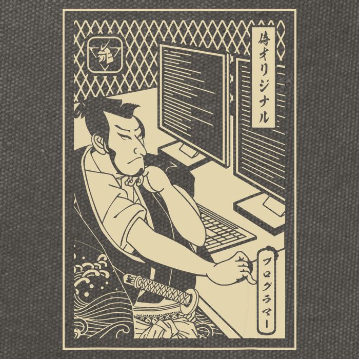 Programmer Samurai Warrior Computer Developer Samurai Cotton Canvas Backpack