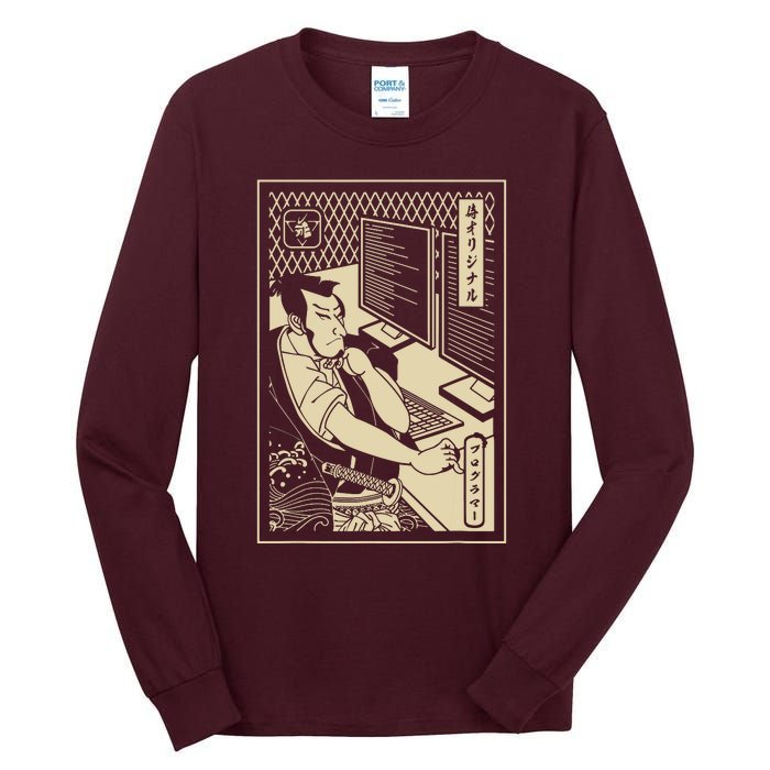 Programmer Samurai Warrior Computer Developer Samurai Tall Long Sleeve T-Shirt