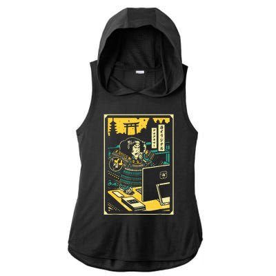 Programmer Samurai Warrior Computer Ladies PosiCharge Tri-Blend Wicking Draft Hoodie Tank