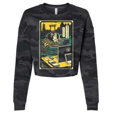 Programmer Samurai Warrior Computer Cropped Pullover Crew