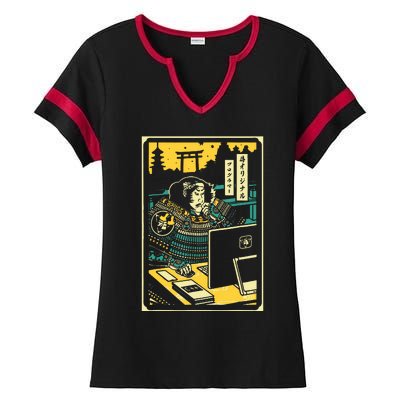 Programmer Samurai Warrior Computer Ladies Halftime Notch Neck Tee