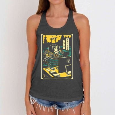 Programmer Samurai Warrior Computer Women's Knotted Racerback Tank